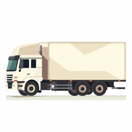 Cargo truck isolated on white background. Flat style vector illustration.のイラスト素材