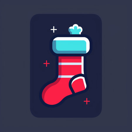 Christmas sock icon. Vector illustration in flat style. EPS 10.のイラスト素材