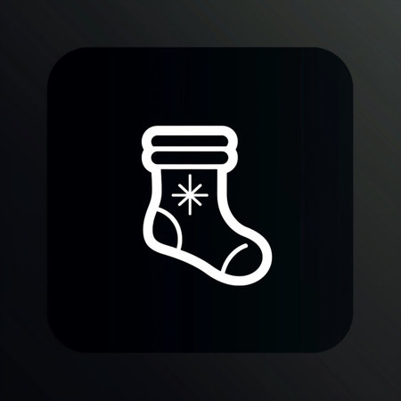 Christmas sock icon isolated on black background. Vector Illustration. Eps 10のイラスト素材