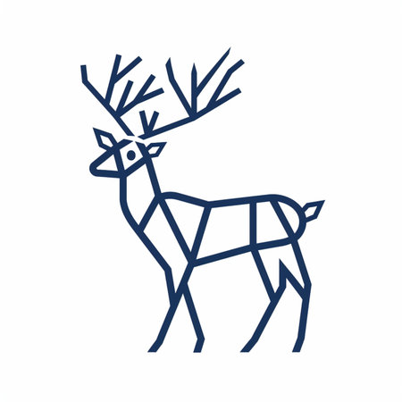 Deer with antlers on a white background. Vector illustration.のイラスト素材