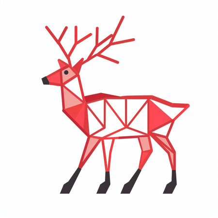 Deer red color isolated on a white background. Vector illustration.のイラスト素材