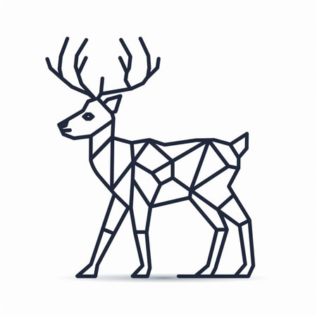 Deer line art vector icon. Christmas and New Year design elementのイラスト素材