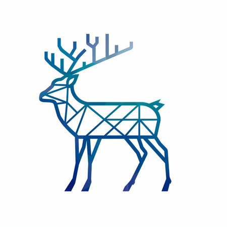 Deer icon. Vector illustration of a reindeer silhouette.のイラスト素材