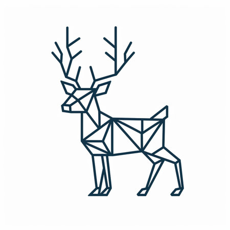 Reindeer vector line icon. Deer isolated on white background.のイラスト素材