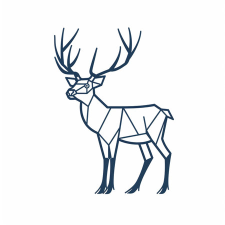 Deer. Vector illustration of a deer on a white background.のイラスト素材