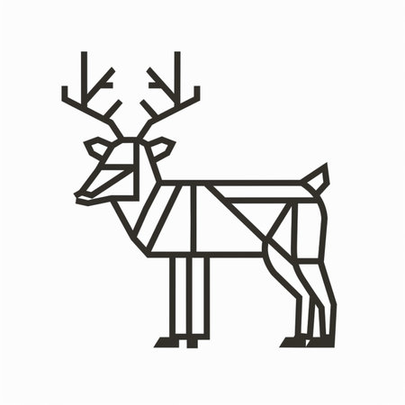 Deer icon. Christmas and New Year symbol. Vector illustration.のイラスト素材