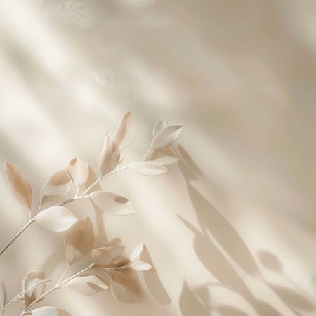 abstract floral background with soft shadows and light on textured paperの素材