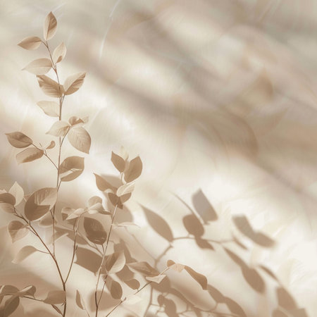 Eucalyptus branches on blurred background with copy space.の素材