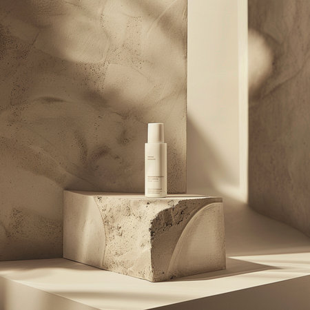 3d render of cosmetic productle pedestal. Mock upの素材