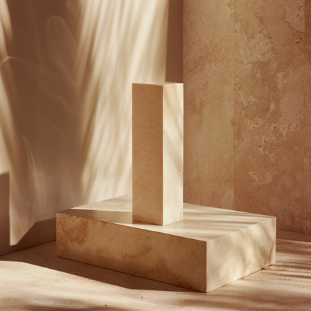 Minimalistic display podium for product presentation, 3d render.の素材