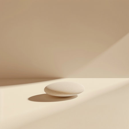 3d render of white podium for product presentation. Minimal scene with sunlight.の素材
