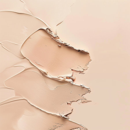Liquid foundation smears on a beige background. 3d renderingの素材