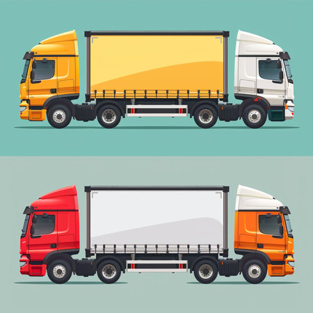 Cargo delivery. Freight transportation. Cargo truck. Vector illustrationのイラスト素材