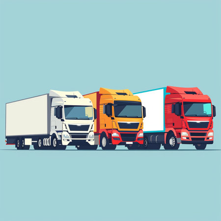 Trucks. Freight transportation. Vector illustration in flat styleのイラスト素材