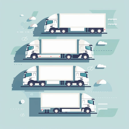 Trucks on the road. Freight transportation. Vector illustrationのイラスト素材