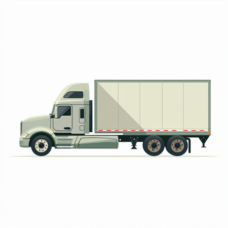 Vector illustration of a semi-trailer truck on white background.のイラスト素材