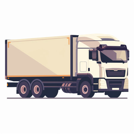 Truck for transportation of goods. Vector illustration in flat style.のイラスト素材