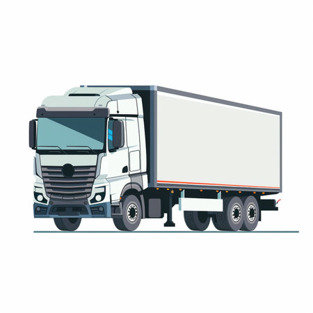 Cargo truck. Freight transportation. Vector illustration isolated on white background.のイラスト素材