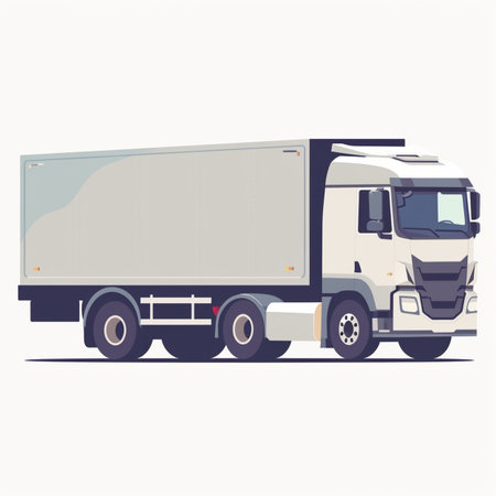 Truck. Cargo transportation. Vector illustration in flat style isolated on white background.のイラスト素材