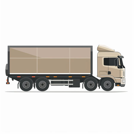 Cargo truck isolated on white background. Flat style vector illustration.のイラスト素材