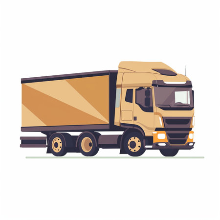 Truck with cargo. Vector illustration in flat style isolated on white background.のイラスト素材