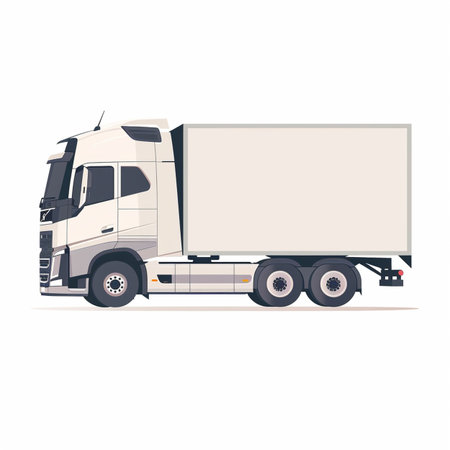 Cargo truck isolated on white background. Flat style vector illustration.のイラスト素材