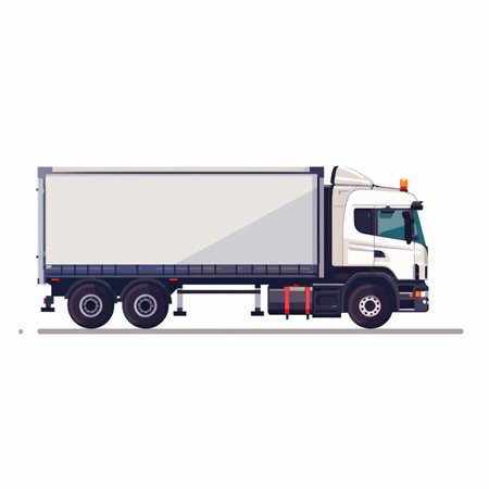 Cargo truck on white background. Vector illustration in flat style.のイラスト素材