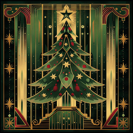 Christmas card with a Christmas tree on a vintage background. Vector illustration.の素材