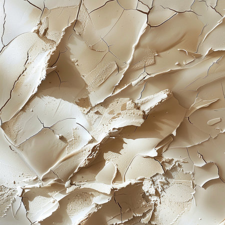 abstract background of cracked paint on the wall in beige toneの素材