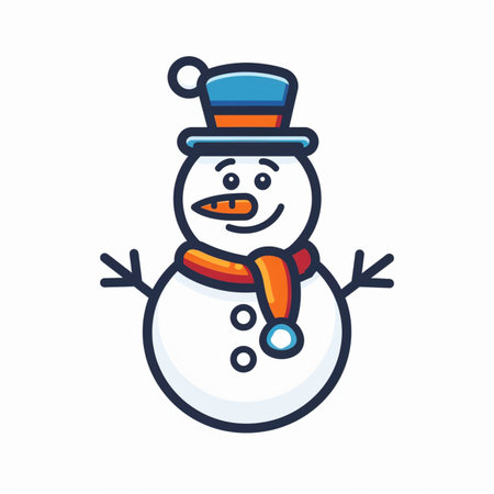 Snowman icon. Merry Christmas and Happy New Year. Vector illustrationのイラスト素材