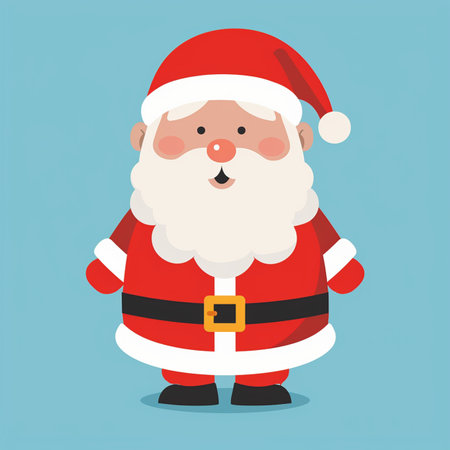 Santa Claus vector illustration in flat design style. Christmas and New Year.のイラスト素材
