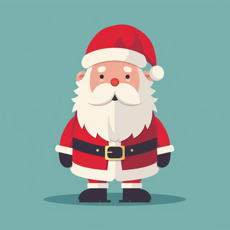 Santa Claus vector illustration in flat cartoon style. Merry Christmas and Happy New Year.のイラスト素材