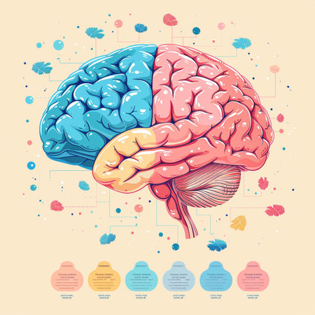Human brain vector infographic. Infographic of human brain. Vector illustrationの素材