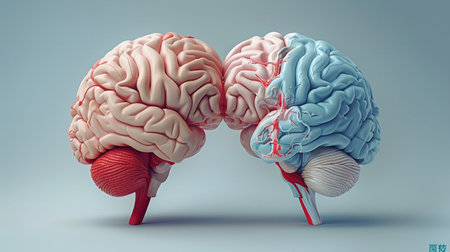 Human Brain Anatomy. 3D Rendering. 3D Illustration.の素材