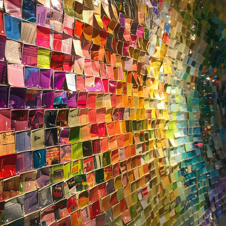 Colorful mosaic wall in Singapore.の素材