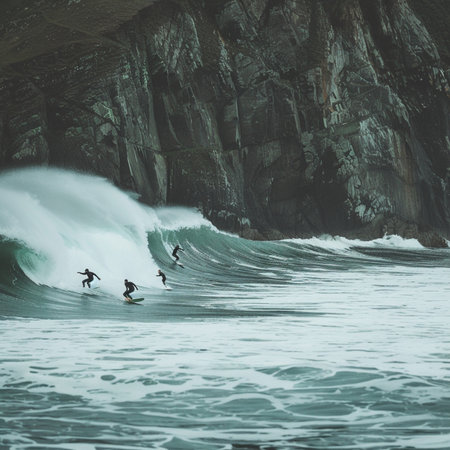 Surfer on the ocean wave. Surfer in ocean wave.の素材