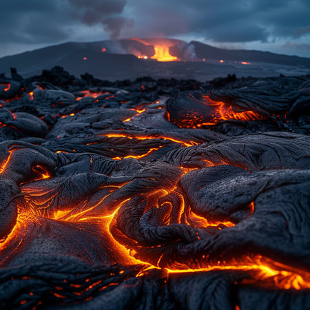 Kilauea Volcano in Hawaii Volcanoes National Park, Big Island, USAの素材