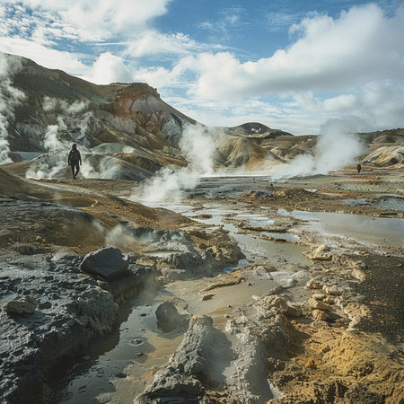 Namafjall, the largest geothermal area in Icelandの素材