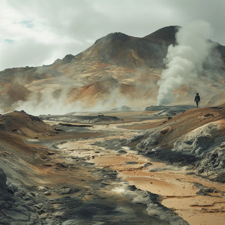 Hveravellir geothermal area, Iceland, Europeの素材
