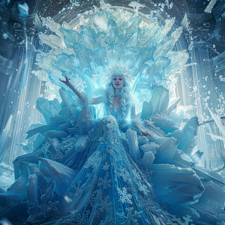 3D rendering of a fantasy fairy tale princess in a blue dressの素材