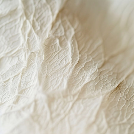 abstract background of crumpled white paper, shallow depth of fieldの素材