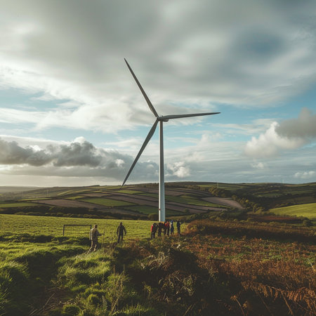 Wind Turbine in the Yorkshire Dales, England, UKの素材