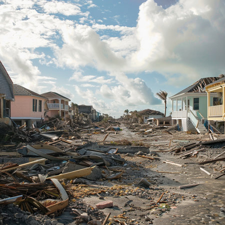 Ruins of a house on the coast of the Caribbean Sea.の素材