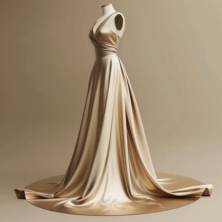 Wedding dress on a mannequin. 3d renderingの素材