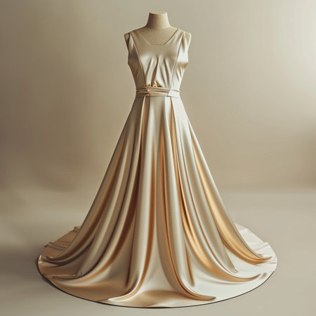 Wedding dress on a mannequin. 3d renderingの素材