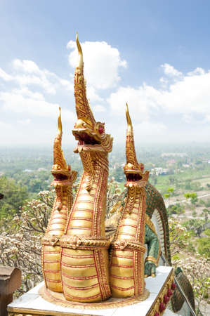 Dragon 3 head at  Wat Khao Bandai It  templeの写真素材
