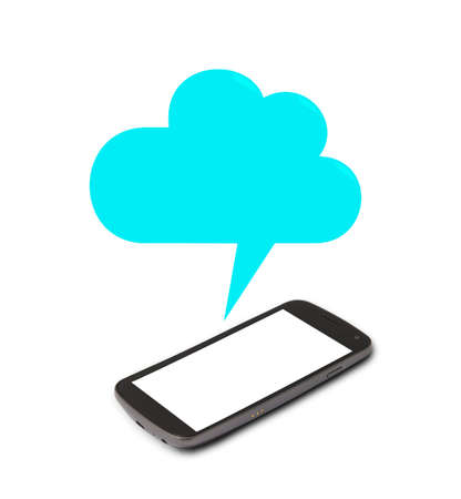 Smart phone with speech bubbleの写真素材