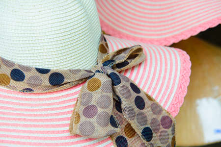 Color straw hatの写真素材