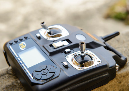 Radio control transmitter for controlled toy