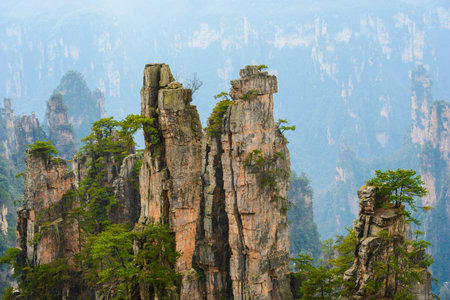 Beautiful peak of the mountain at Chinaの写真素材